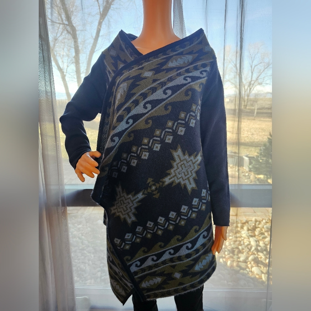 Alpaca Wrap Sweater Western Tribal Sz. Medium